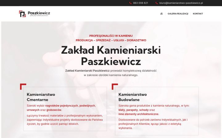 Screenshot of kamieniarstwo-paszkiewicz.pl
