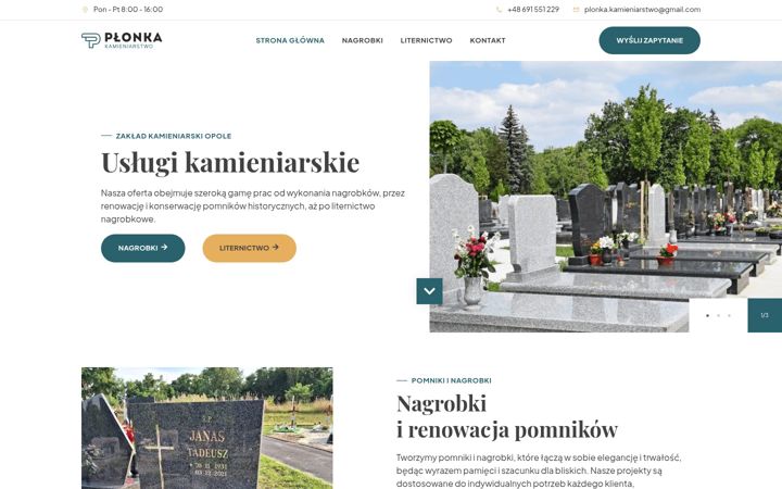 Screenshot of kamieniarstwoplonka.opole.pl