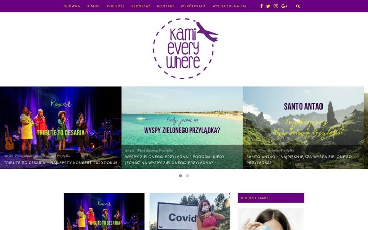 Screenshot of kamieverywhere.com