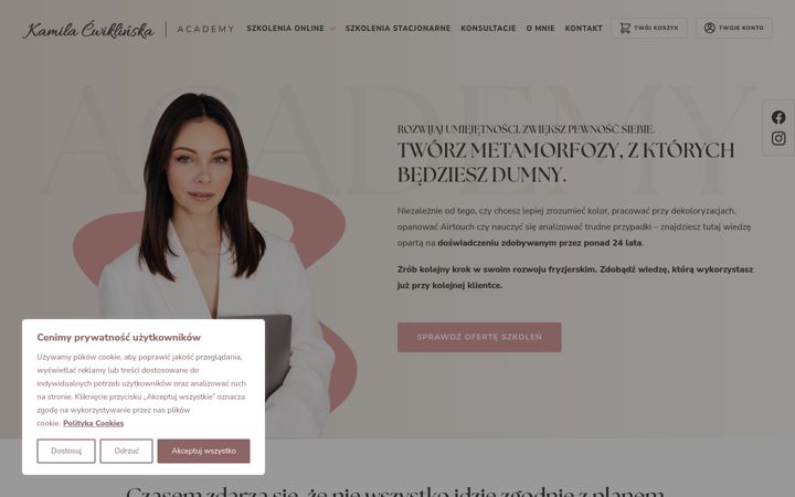 Screenshot of kamilacwiklinska.pl