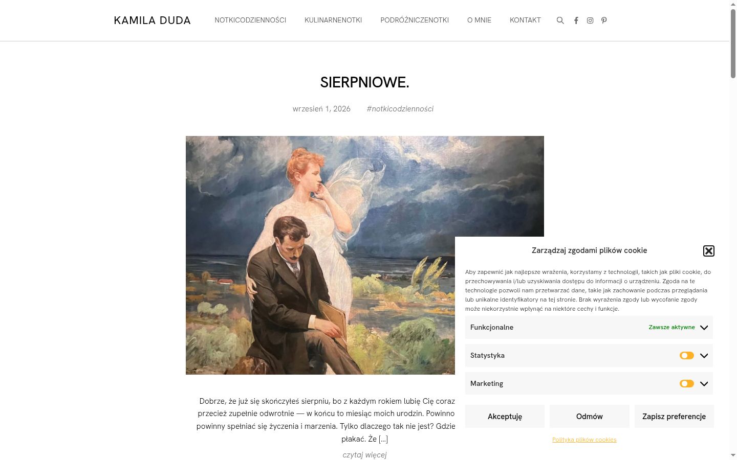 Snimka zaslona bannera za privolu prikazanog prije bilo kakve interakcije