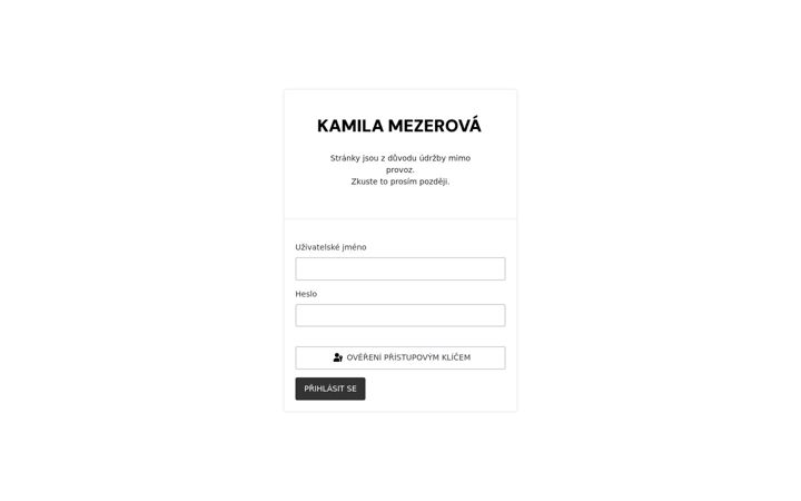 Screenshot of kamilamezerova.cz