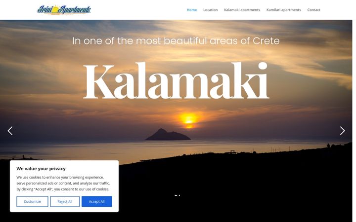 Screenshot of kamilari-apartments.com