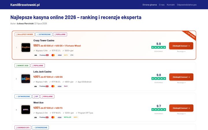 Screenshot of kamilbrzostowski.pl