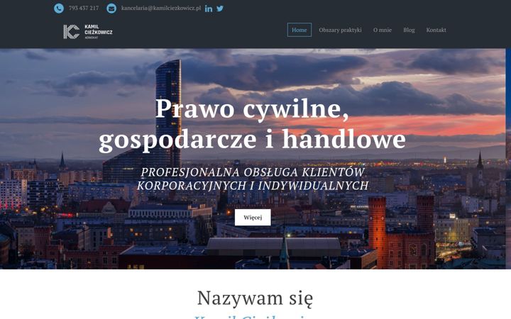 Screenshot of kamilciezkowicz.pl