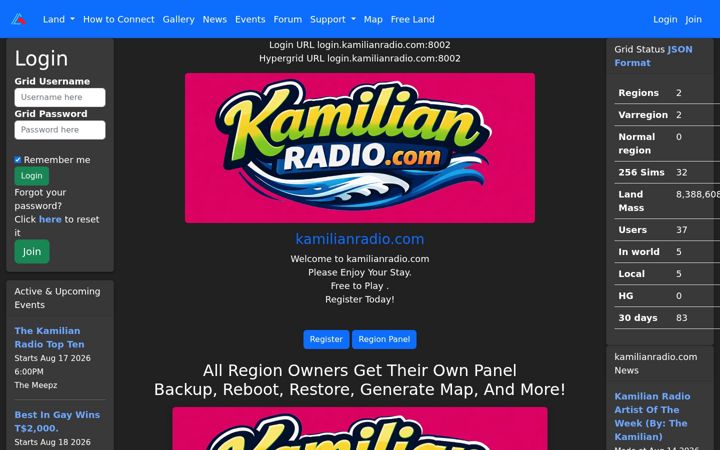 Screenshot of kamilianradio.com
