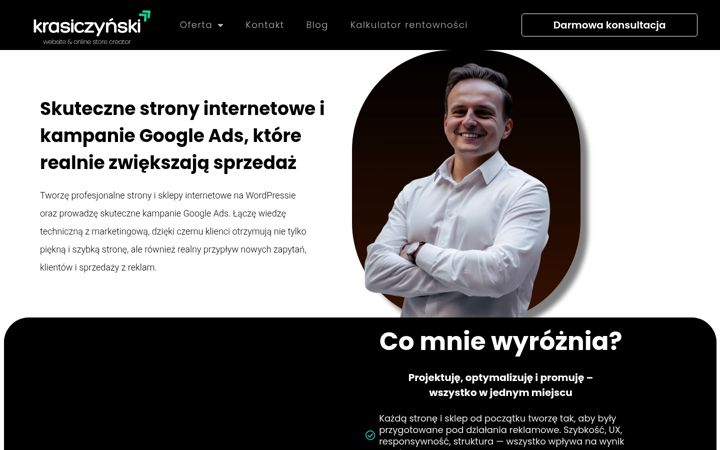 Screenshot of kamilkrasiczynski.pl
