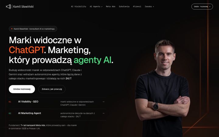 Screenshot of kamilslawinski.com