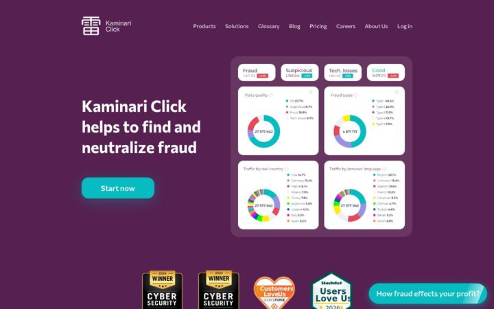Screenshot of kaminariclick.com