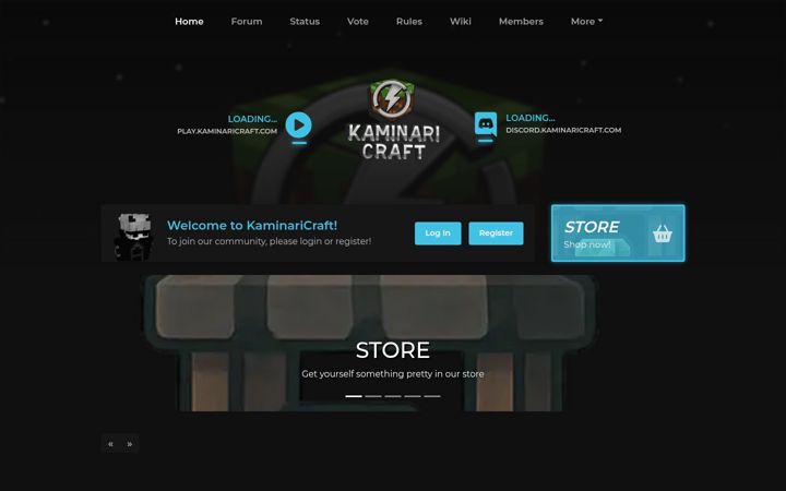 Screenshot of kaminaricraft.com