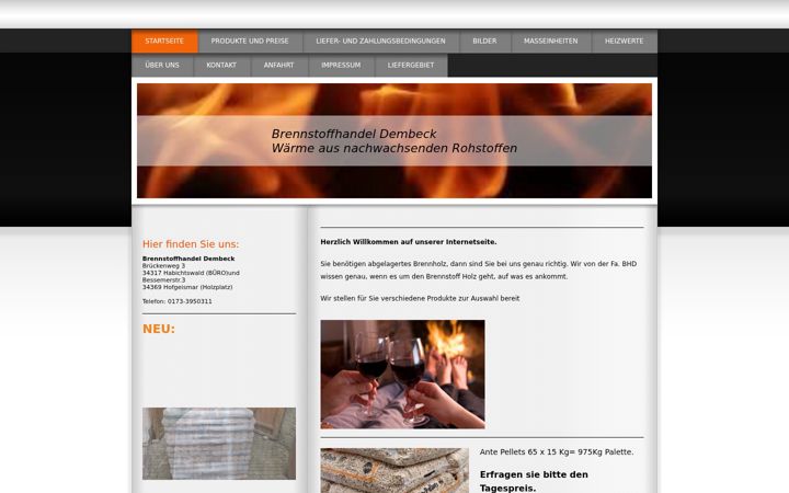 Screenshot of kaminbrennholz.com