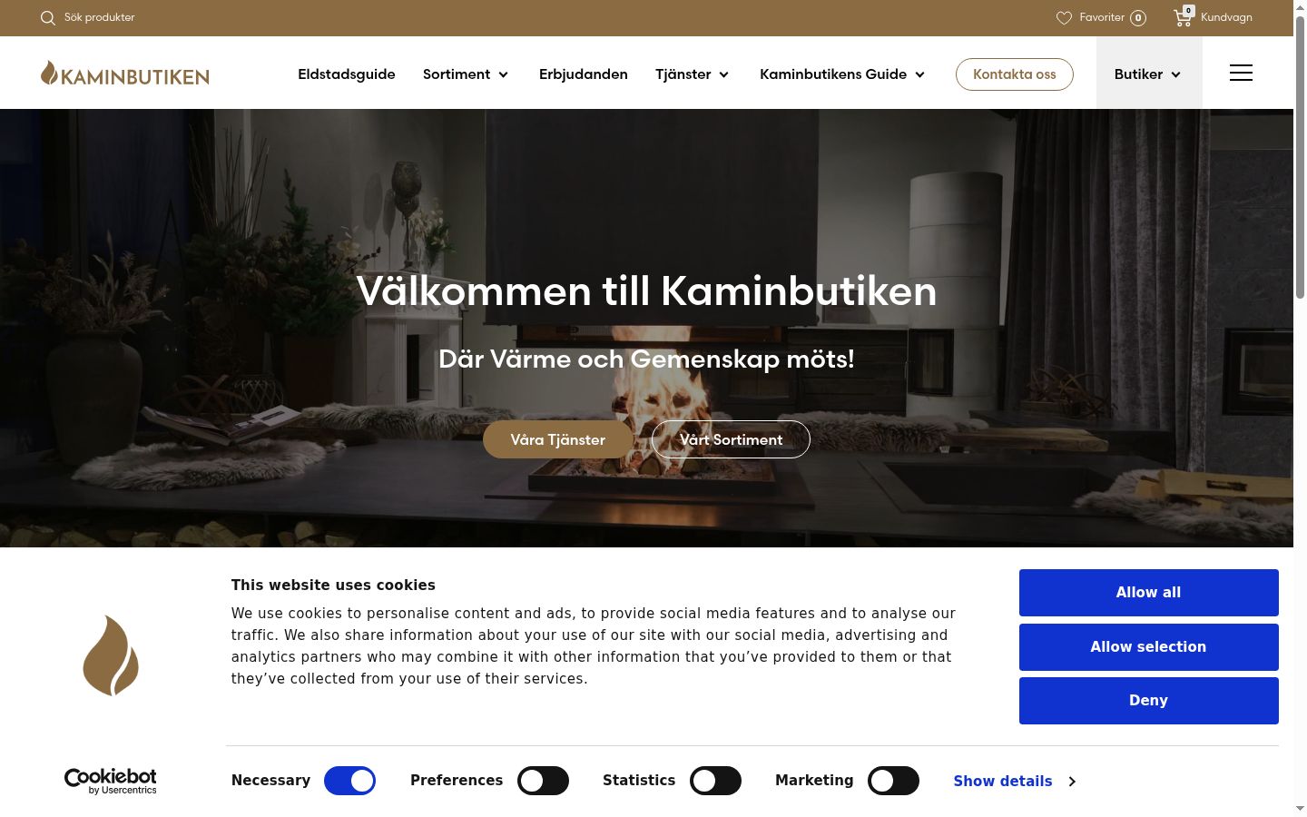 Screenshot of the consent banner shown before any interaction