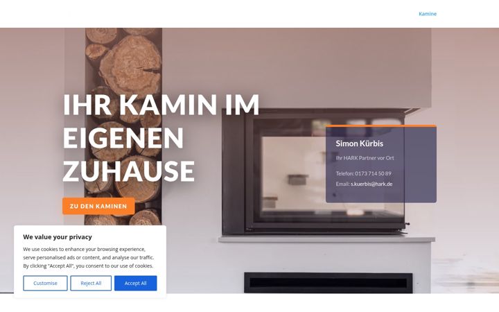 Screenshot of kamine-aus-nrw.de