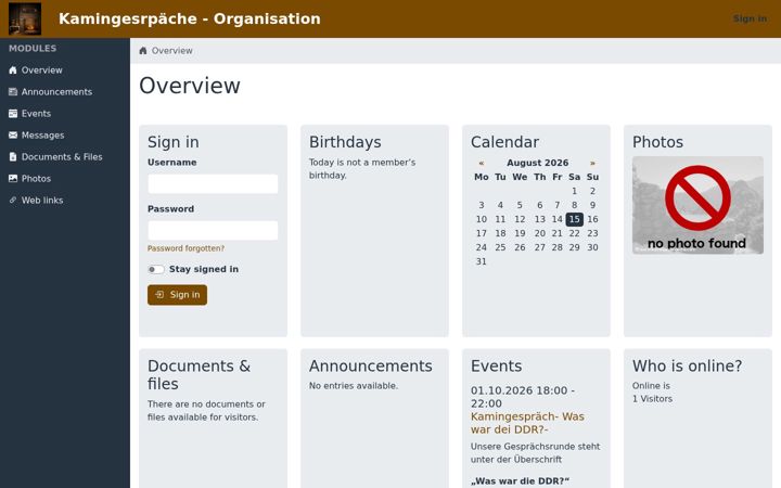 Screenshot of kamingespraeche.com