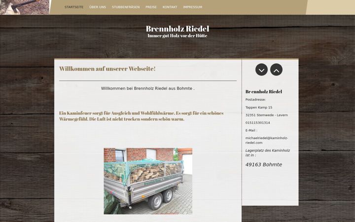 Screenshot of kaminholz-riedel.com