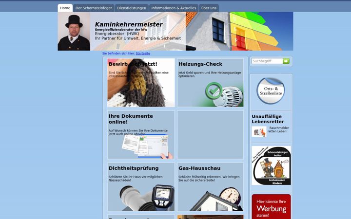 Screenshot of kaminkehrer-grossmueller.de