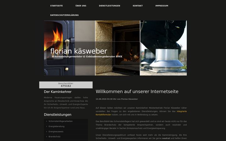 Screenshot of kaminkehrer-kaesweber.de