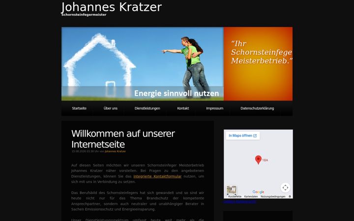Screenshot of kaminkehrer-kratzer.de