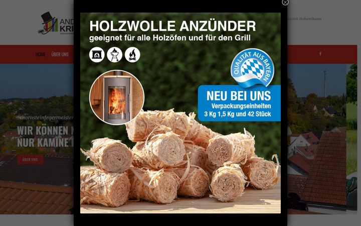 Screenshot of kaminkehrer-krieger.de