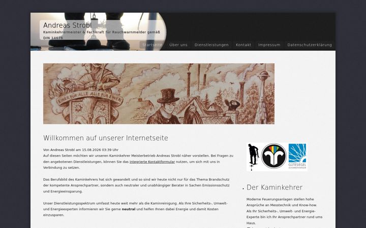 Screenshot of kaminkehrer-strobl.net