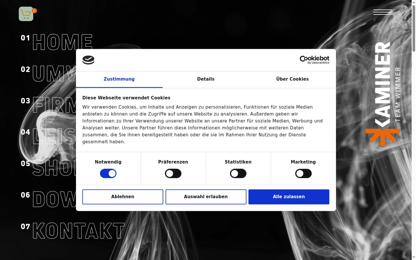 Screenshot del banner di consenso mostrato prima di qualsiasi interazione