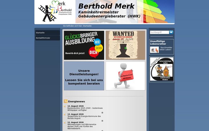 Screenshot of kaminkehrermeister-merk.de