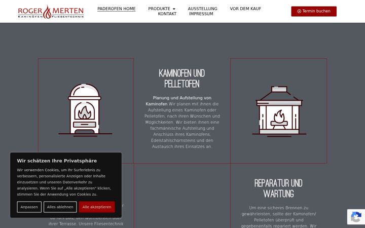 Screenshot of kaminoefen-merten.de