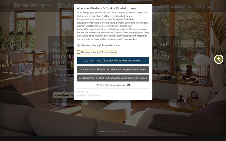Screenshot of kaminoefen-roemer.de