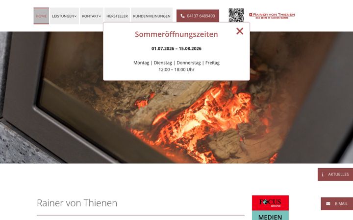 Screenshot of kaminofen-lueneburg.de