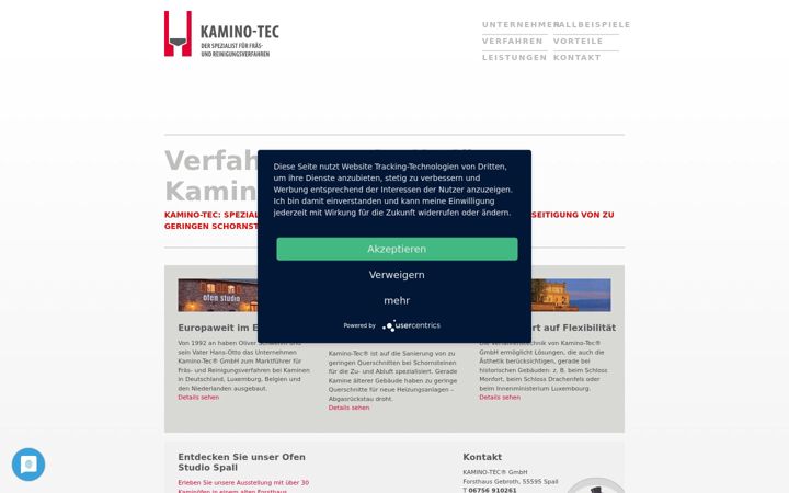 Screenshot of kaminotec.de