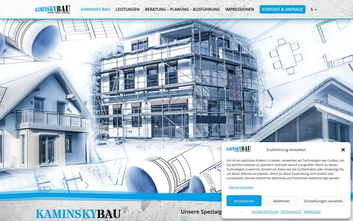 Screenshot of kaminsky-bau.de