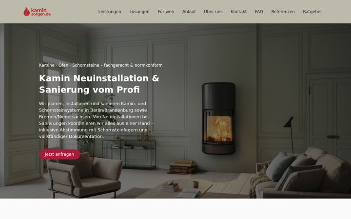 Screenshot of kaminsorgen.de