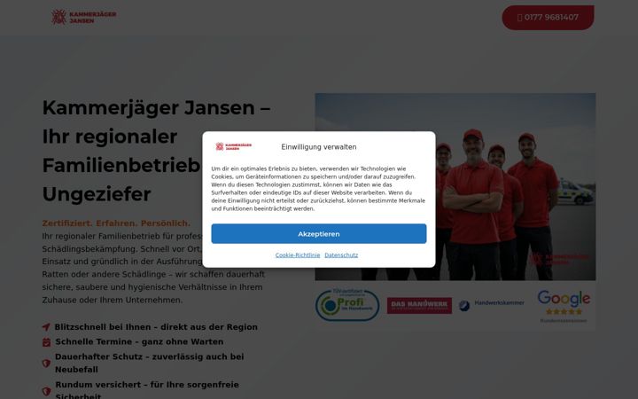 Screenshot of kammerjaeger-jansen.de