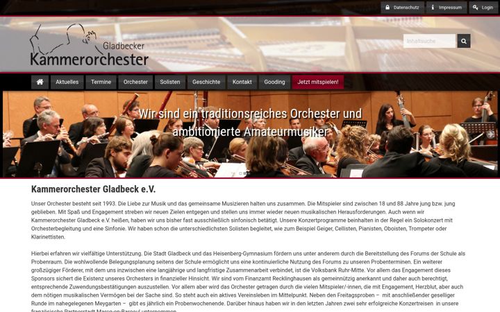 Screenshot of kammerorchester-gladbeck.de