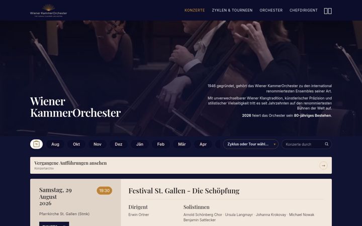 Screenshot of kammerorchester.com