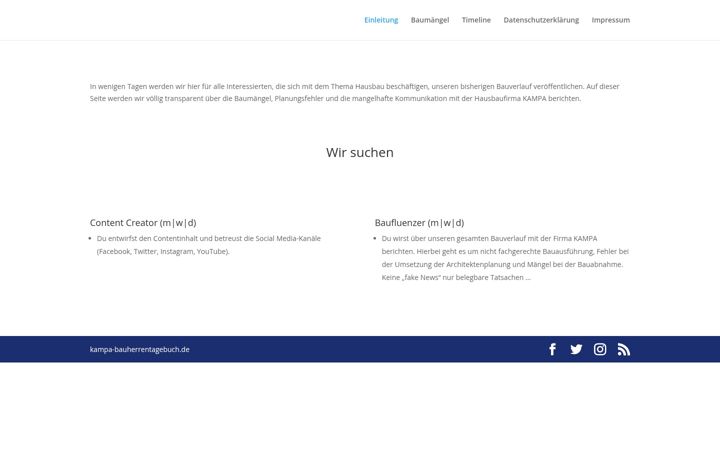 Screenshot of kampa-bauherrentagebuch.de