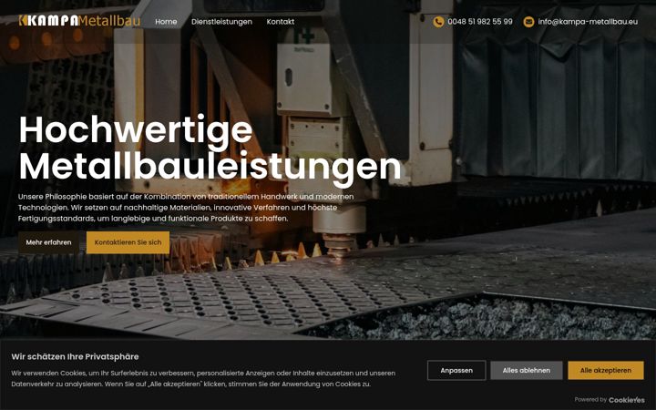 Screenshot of kampa-metallbau.eu