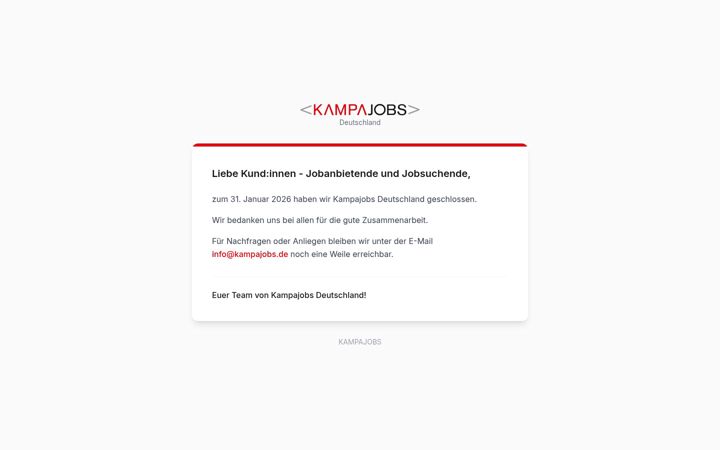 Screenshot of kampajobs.de