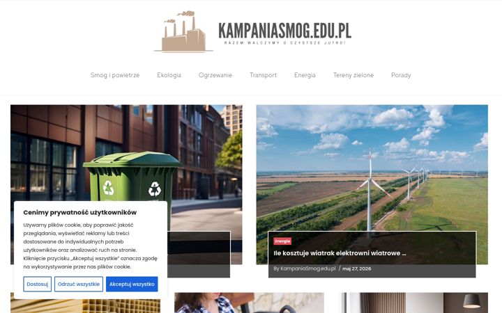 Screenshot of kampaniasmog.edu.pl