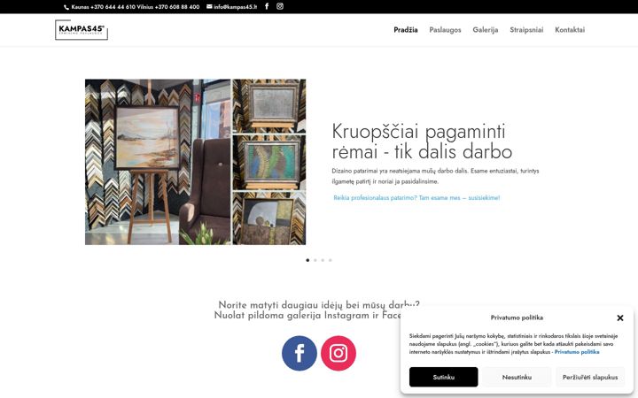 Snímek obrazovky kampas45.lt