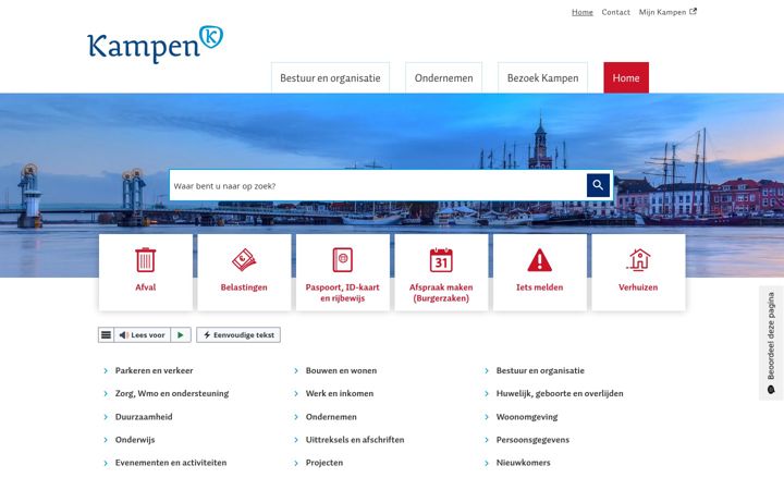 Screenshot of kampen.nl