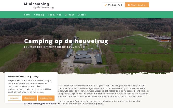 Screenshot of kamperenopdeheuvelrug.nl