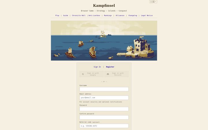 Screenshot of kampfinsel.com