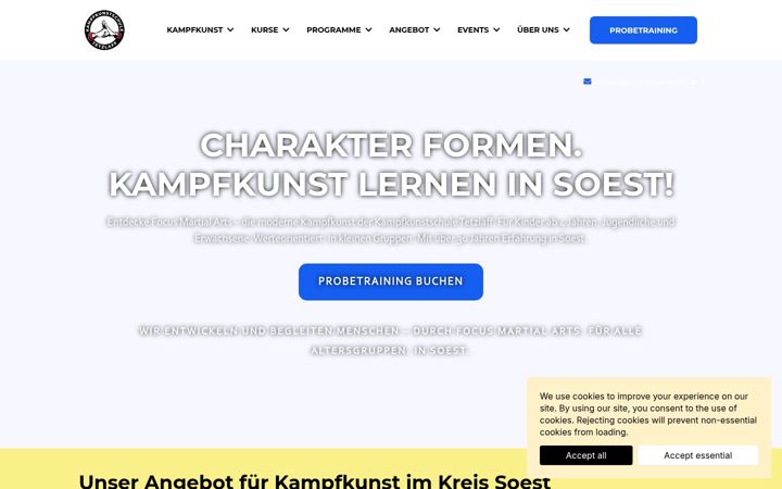 Screenshot of kampfkunst-tetzlaff.de