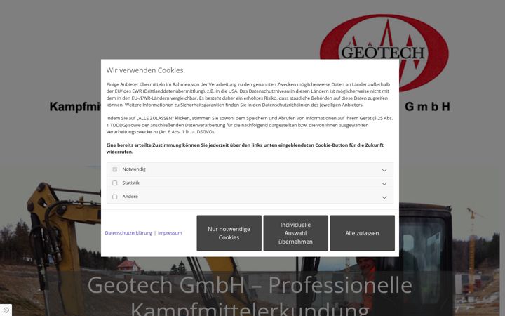 Screenshot of kampfmittel-sachsen.de