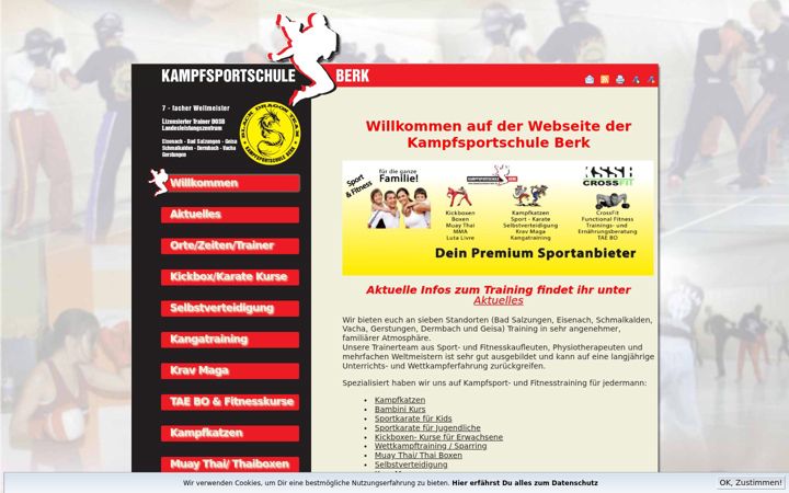 Screenshot of kampfsportschule-berk.de