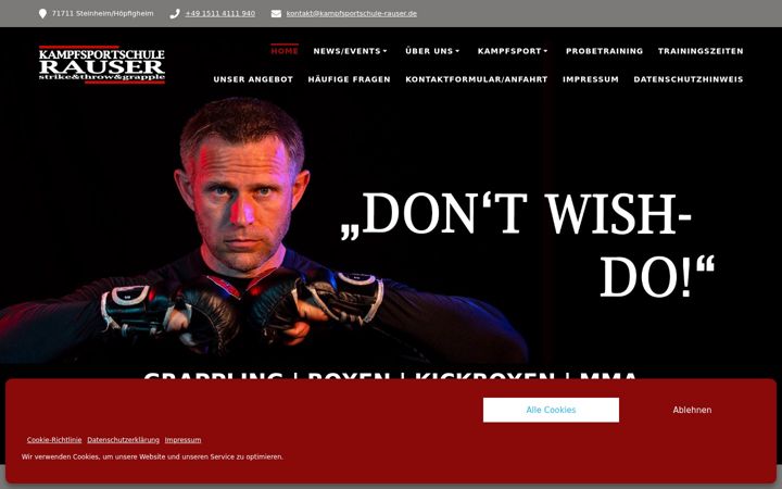 Screenshot of kampfsportschule-rauser.de