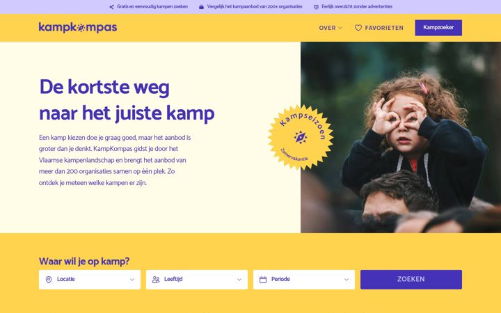 Screenshot of kampkompas.be