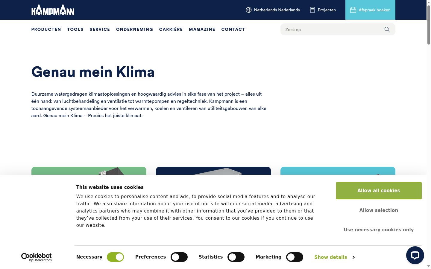 Skärmbild av samtyckesbannern som visades före någon interaktion