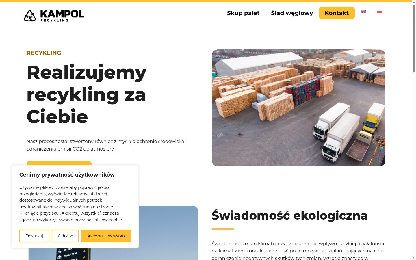 Zrzut ekranu banera zgody wyświetlanego przed jakąkolwiek interakcją